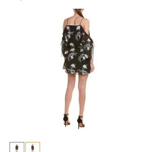 Alice +Olivia Embroidered flirty black dress
